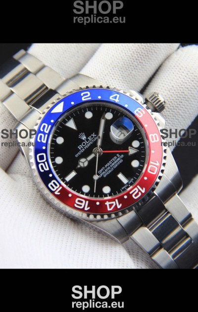 Rolex GMT Masters II Japanese Movement Replica Watch Steel Case Black Dial