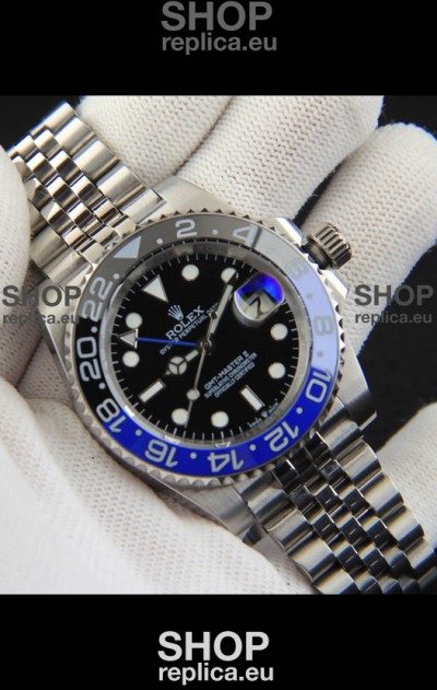 Rolex GMT Masters II Japanese Movement Replica Watch Steel Case Black Dial