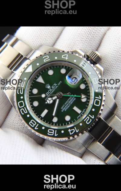 Rolex GMT Masters II Japanese Movement Replica Watch Steel Case Green Dial