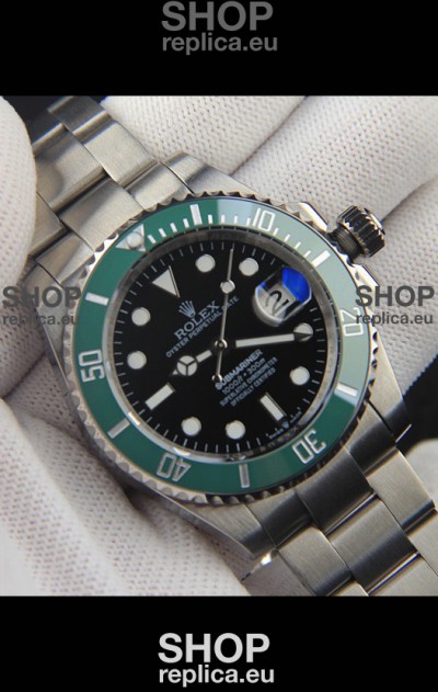 Rolex Submariner Japanese Replica Watch 904L Steel Black Dial Green Ceramic Bezel 