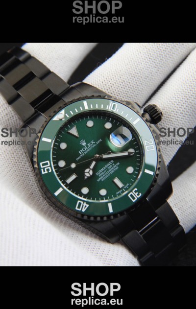 Rolex Submariner Japanese Replica Watch in PVD Coating Green Dial 