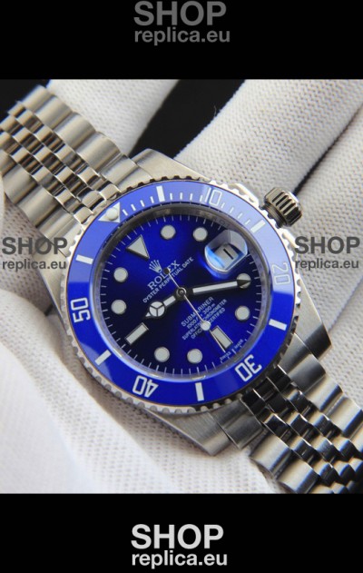 Rolex Submariner Japanese Replica Watch 904L Steel - Ceramic Bezel in Blue