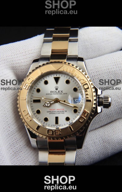 Rolex Yachtmaster Japanese Movement Watch in Two Tone Gold Casing - Steel dial 37MM