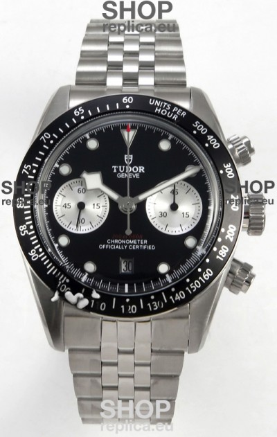 Tudor Super Clone Black Bay Chronograph Watch in Black Dial