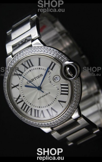 Cartier Ballon Bleu Swiss Replica Automatic Watch in White Dial
