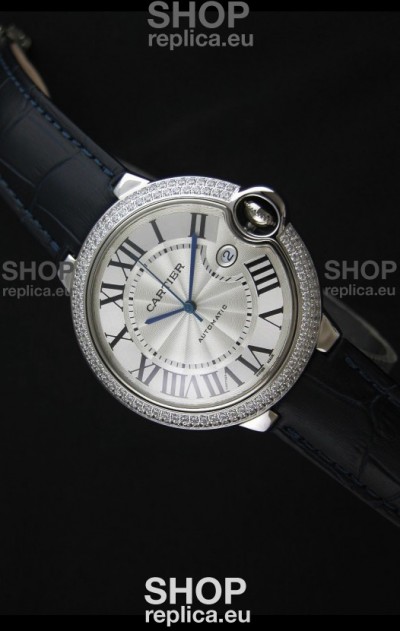 Cartier Balon de Swiss Replica Automatic Watch in White Dial