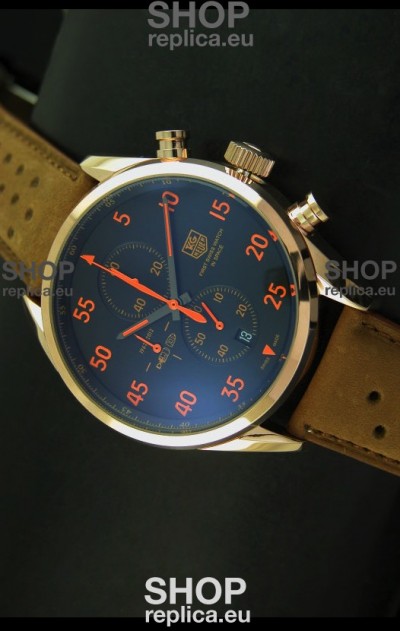 Tag Heuer Carrera 1887 SpaceEX Edition Japanese Quartz Watch in Pink Gold