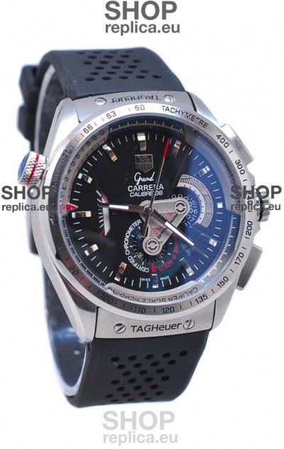 Tag Heuer Grand Carrera Calibre 36 Japanese Automatic Watch in Black Dial