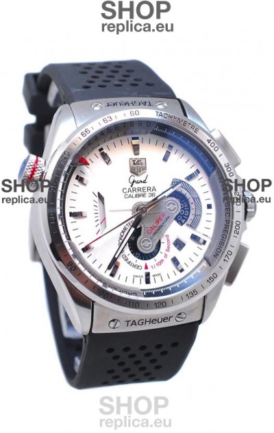 Tag Heuer Grand Carrera Calibre 36 Japanese Automatic Watch in White Dial