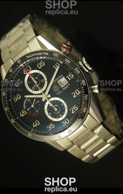 Tag Heuer Carrera Calibre 1887 Black Dial Watch - 1:1 Mirror Replica 