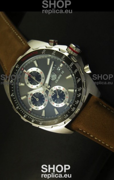 Tag Heuer Calibre 16 Stainless Steel Watch in Grey Dial