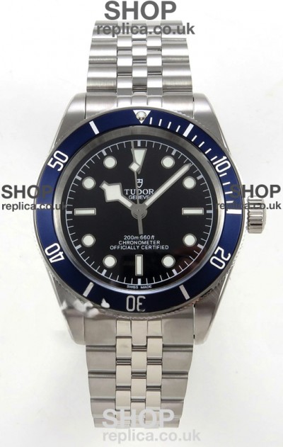 Tudor Black Bay 41 Black Dial Blue Bezel Jubilee Super Clone Watch 