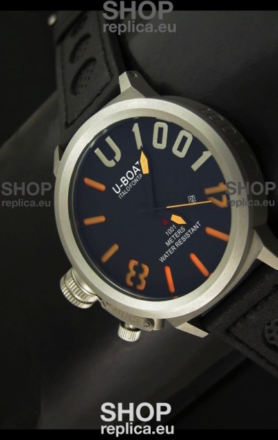 U Boat U-1001 Edition Japanese Drive Automatic Steel Watch in Orange Markers