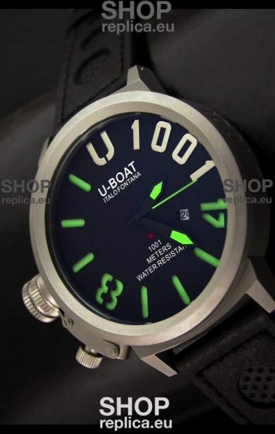 U Boat U-1001 Edition Japanese Drive Automatic Steel Watch in Green Markers