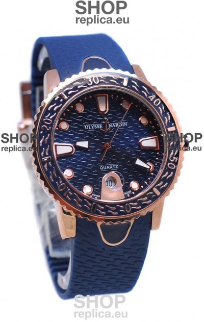 Ulysse Nardin Lady Diver Replica Watch in Gold Casing