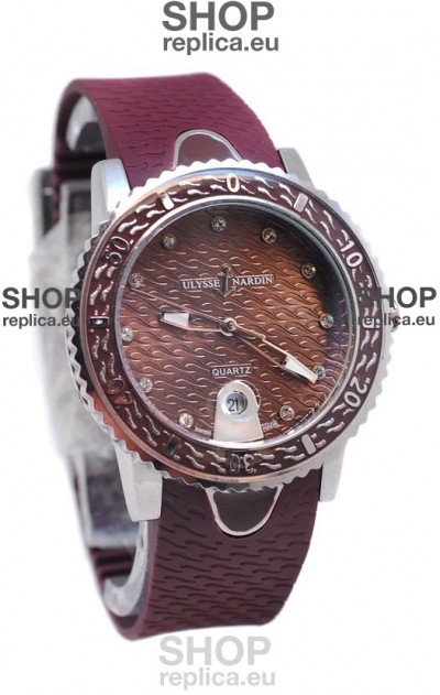 Ulysse Nardin Lady Diver Starry Night Replica Watch in Brown Dial
