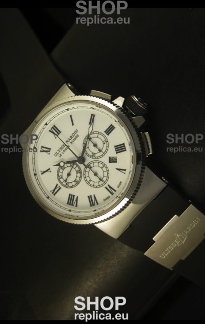 Ulysse Nardin Marine Chronograph Stainless Steel White Roman Dial - 1:1 Mirror Replica