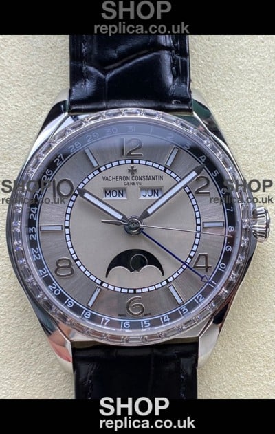 Vacheron Constantin Fiftysix Moonphase Steel Dial Steel Case Swiss Replica Watch 