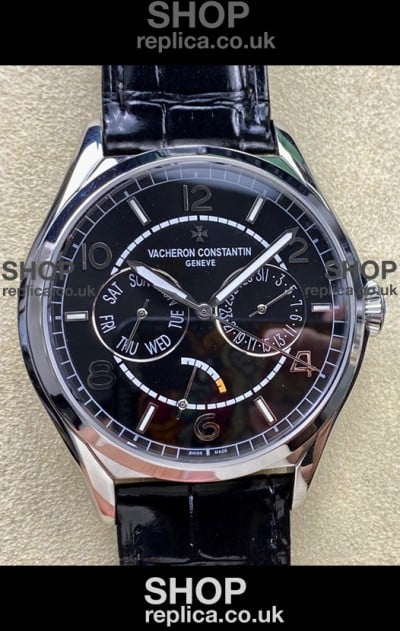 Vacheron Constantin Fiftysix Day-Date Stainless Steel Black Dial Swiss Replica Watch 