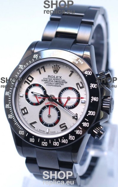 Rolex Cosmograph Project X Editions Black Out Daytona Swiss Replica Watch in White Dial