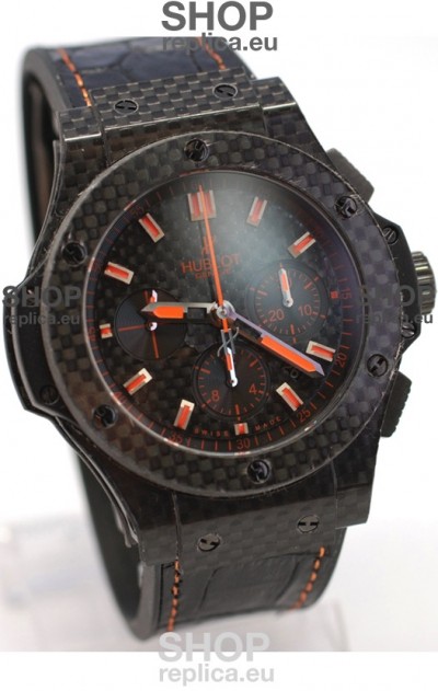 Hublot Big Bang All Carbon Swiss Replica Watch in Orange