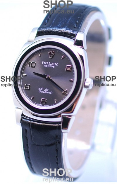 Rolex Cellini Cestello Ladies Swiss Replica Watch in Grey Silver Dial