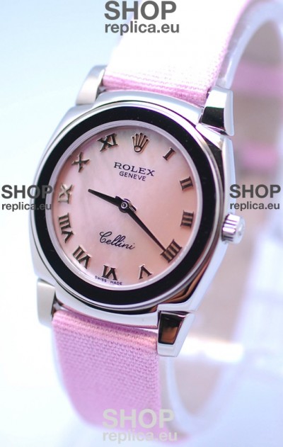 Rolex Cellini Cestello Ladies Swiss Pink Watch in Roman Markers